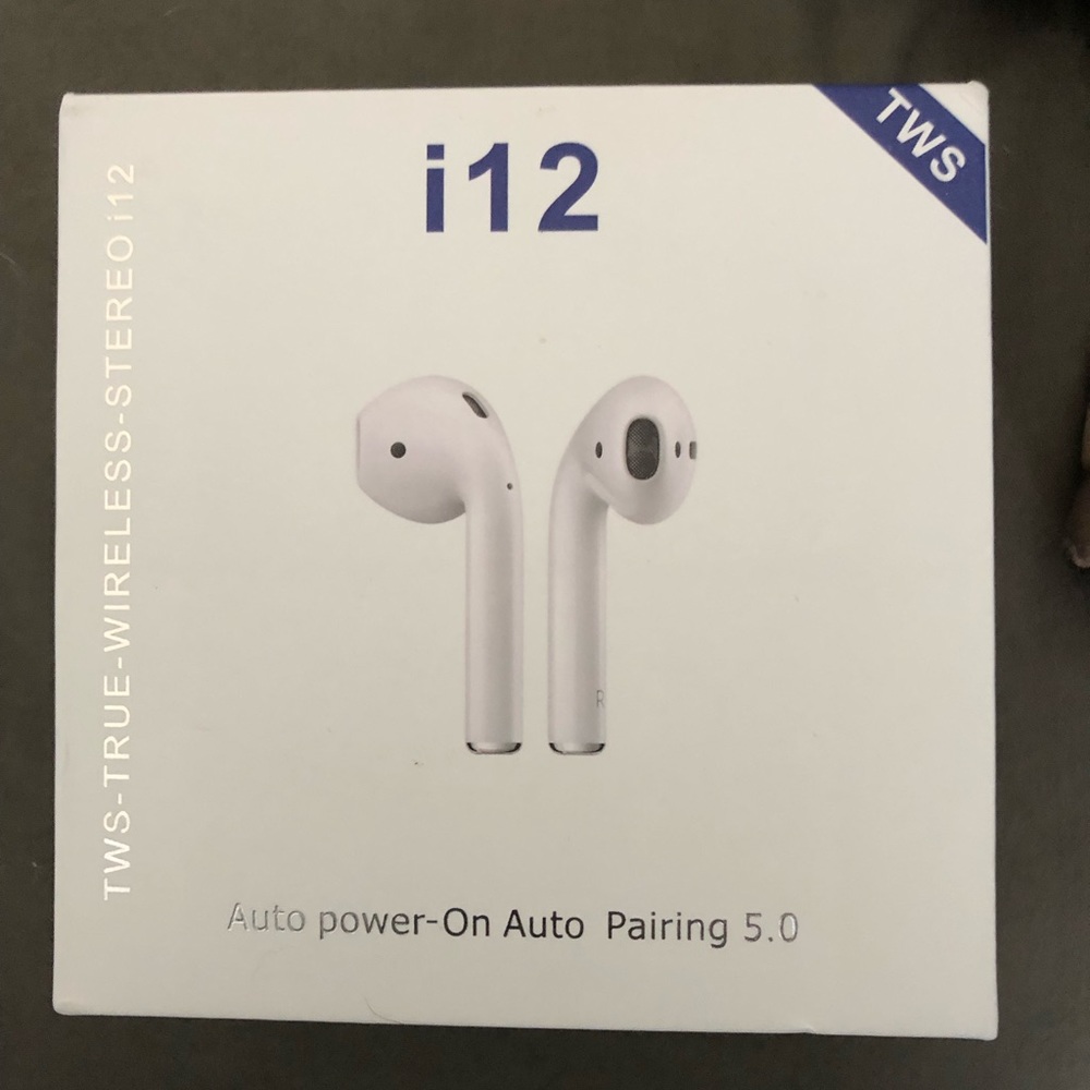 Wireless Airbuds Stereo I12-Matte Black-New in box